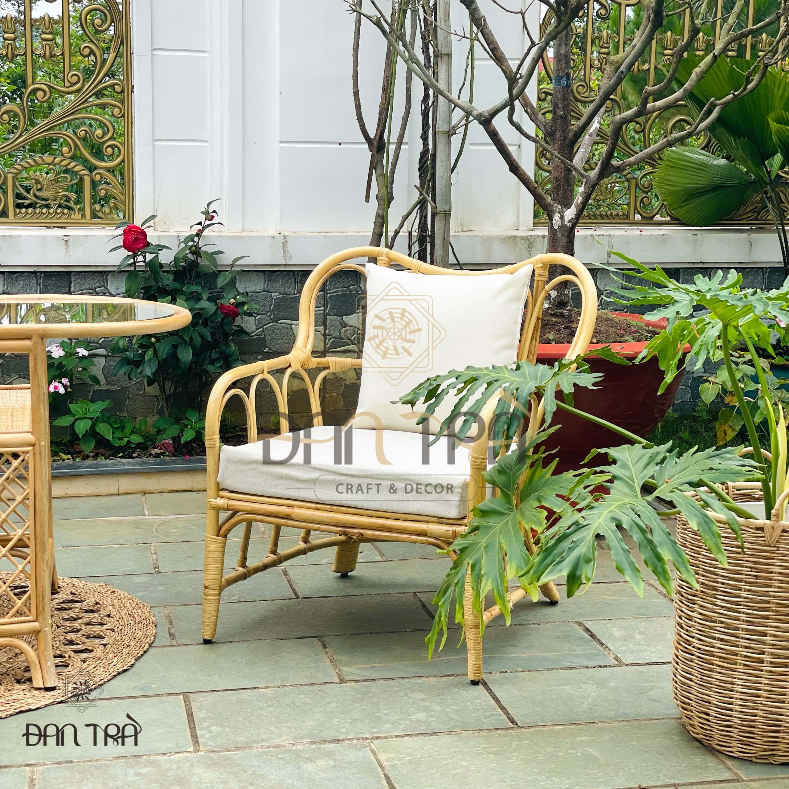 Bộ Bàn Ghế Mây Alizabeth Đan Trà- Bộ Bàn Ghế Mây Thư Giãn Gía Rẻ- Bộ Bàn Ghế Mây Thư Giãn Decor Phòng Khách, Mây Tre Đan Trà