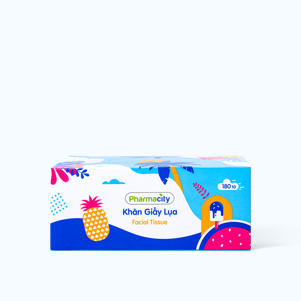 Khăn giấy Pharmacity Tropical Summer (Hộp 180 tờ)
