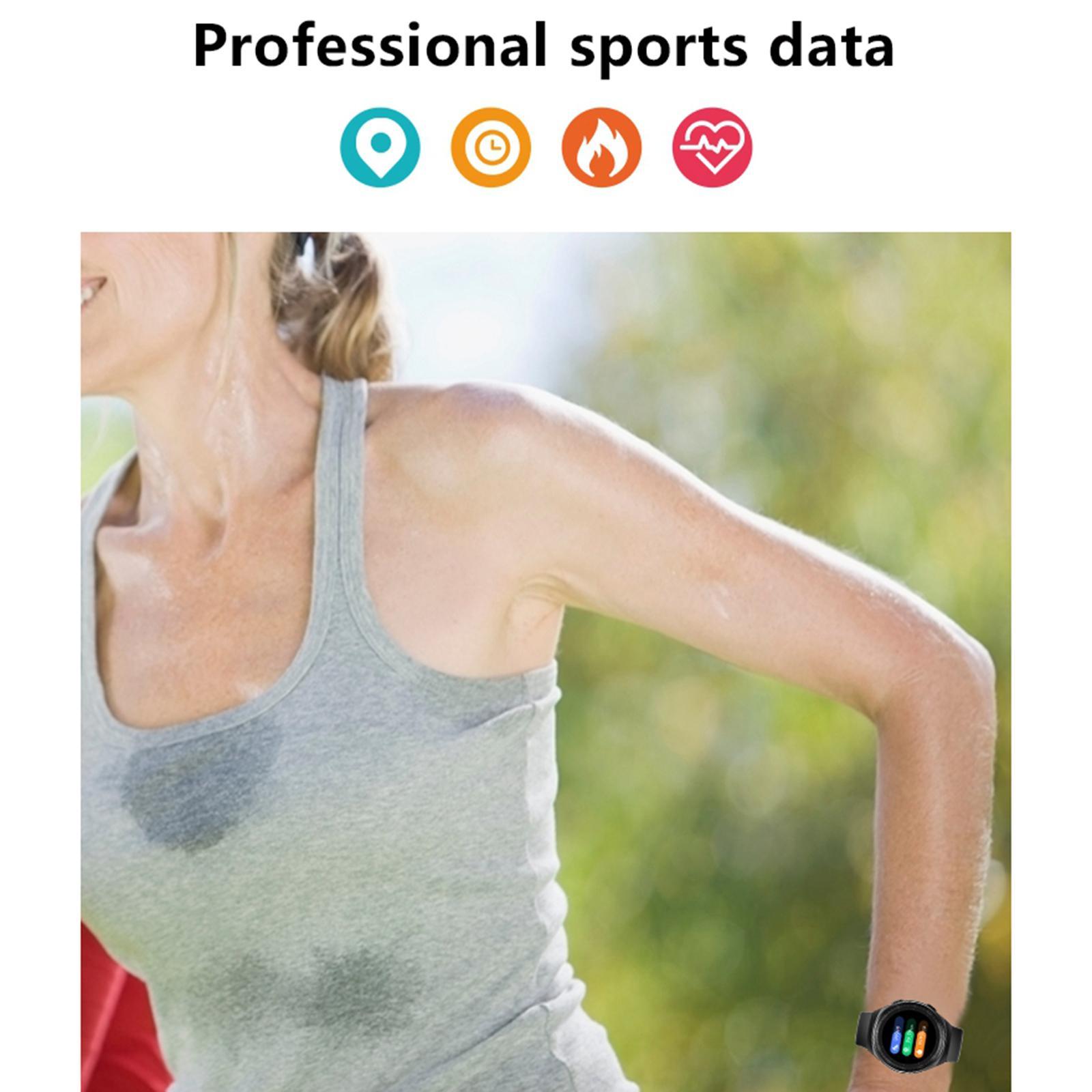 Sport Bluetooth Call Round Smart Watch Fitness Tracker Black