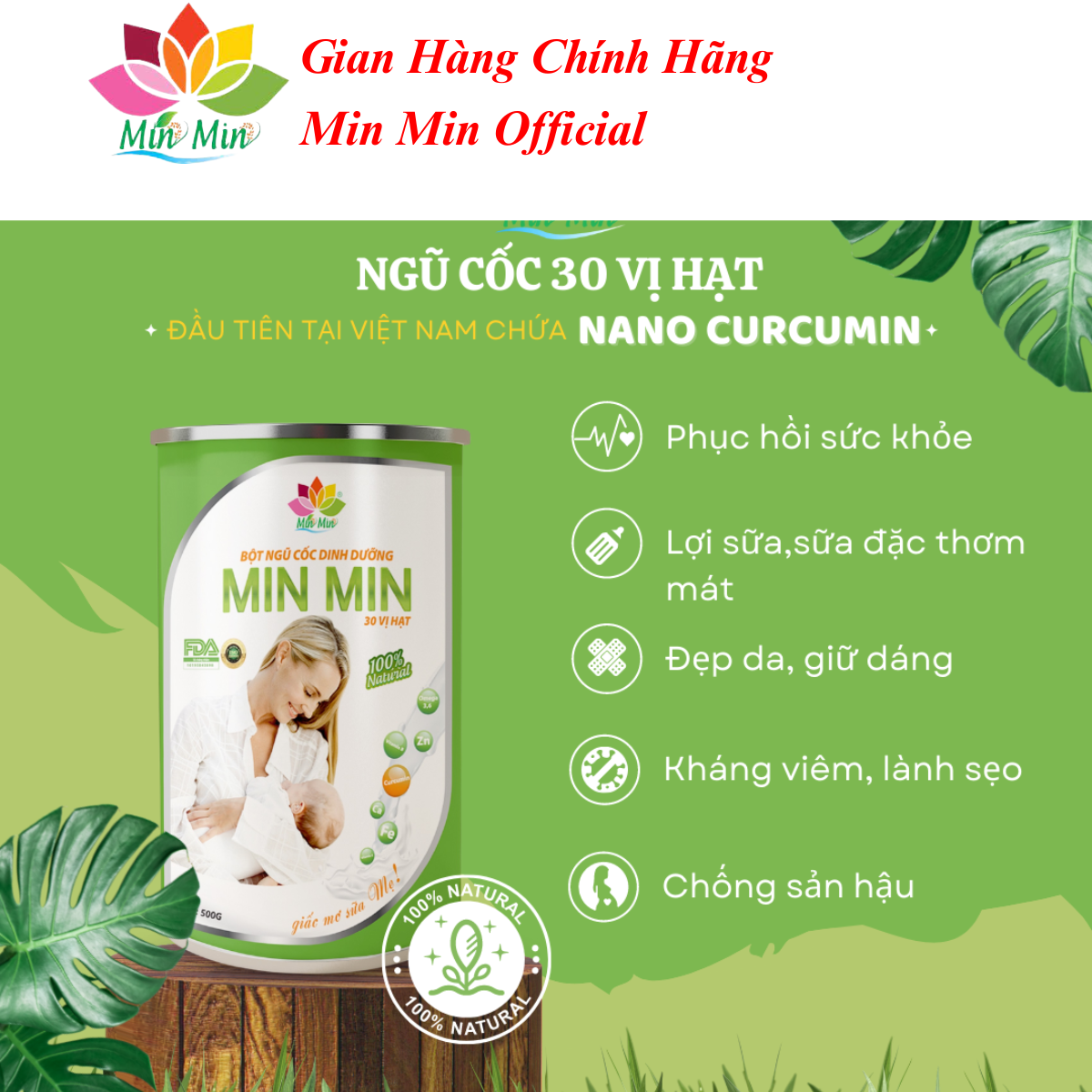 Ngũ Cốc Min Min Lợi Sữa 30 Hạt Chuyên Lợi Sữa và Phục Hồi Sức Khỏe Sau Sinh