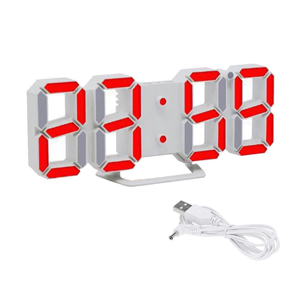 3D LED Digital Clock Wall Table Desktop Alarm Clock for Home Office