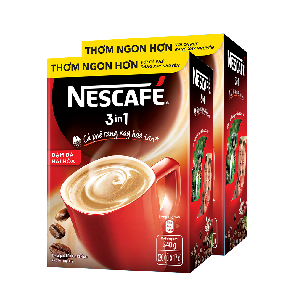 Combo 2 Hộp NESCAFÉ 3IN1 Công thức cải tiến - Vị nguyên bản - Hộp 20 gói x 17 g - [Tặng 1 Ly Giữ Nhiệt]