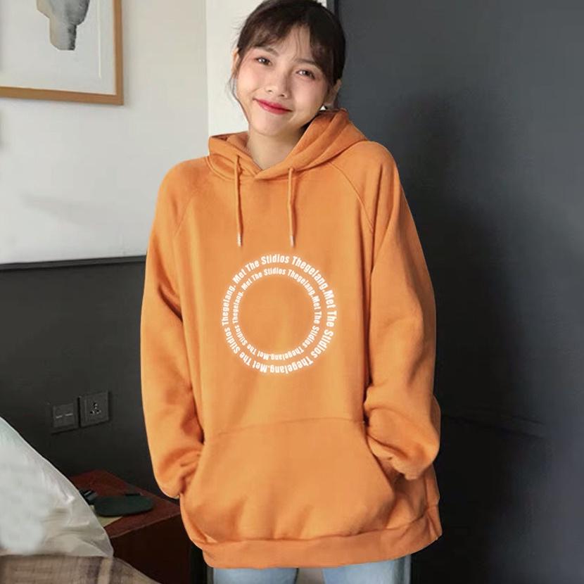 Áo hoodie unisex phản quang vòng tròn chữ, áo khoác nỉ nam nữ unisex form rộng – ST176 - babitrendy