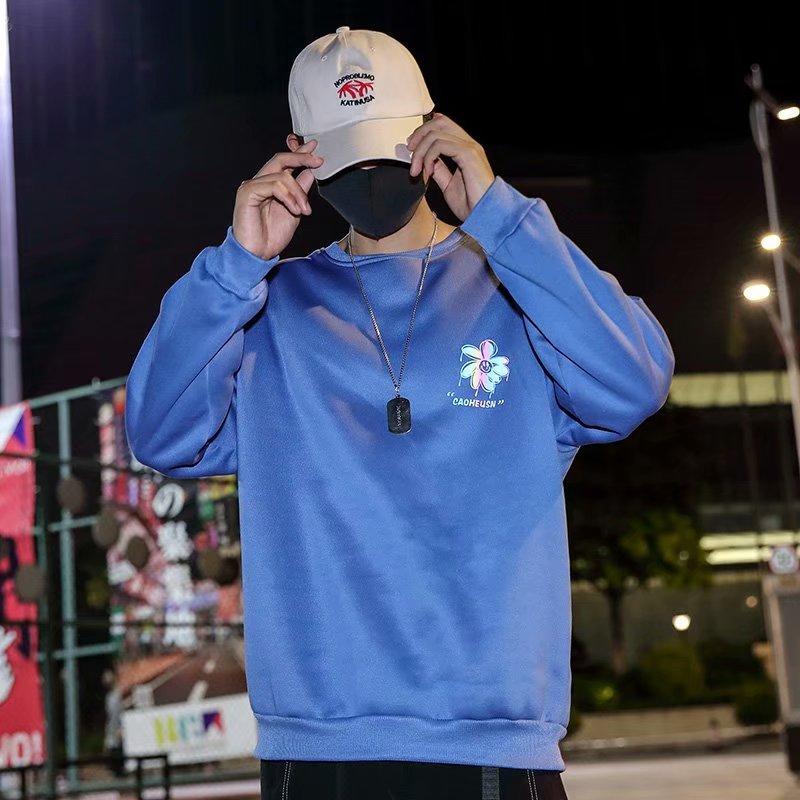 Áo Thun Form Rộng Dài Tay In Họa Tiết Hoa Cúc 4 Màu Thời Trang Dành Cho Nam M-3Xl