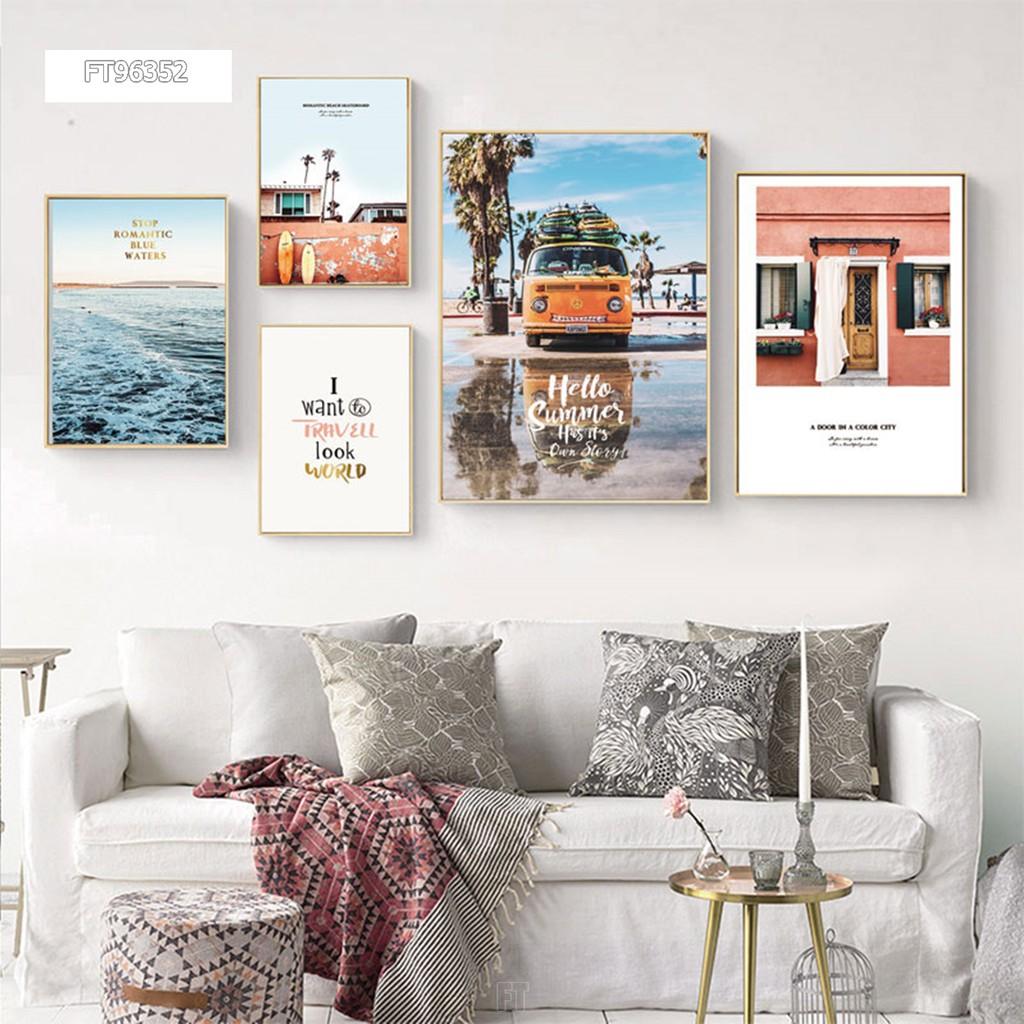 Tổng hợp những mẫu tranh bộ canvas cute, kèm khung + đinh treo