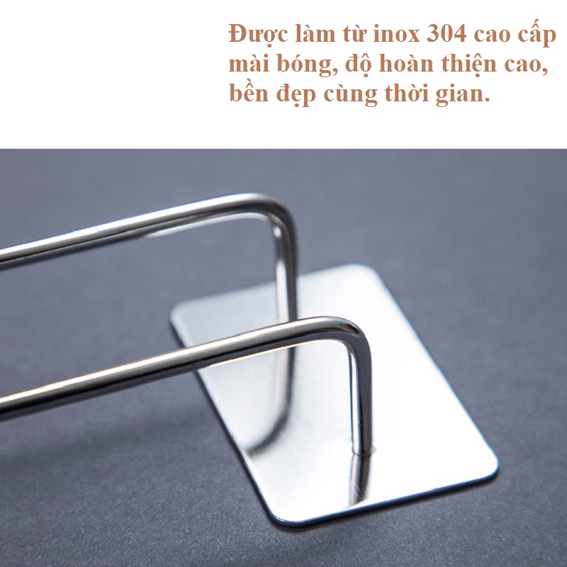 Kệ để dép dán tường Inox 304 cao cấp - Giá gài dép Inox kèm keo dán chuyên dụng