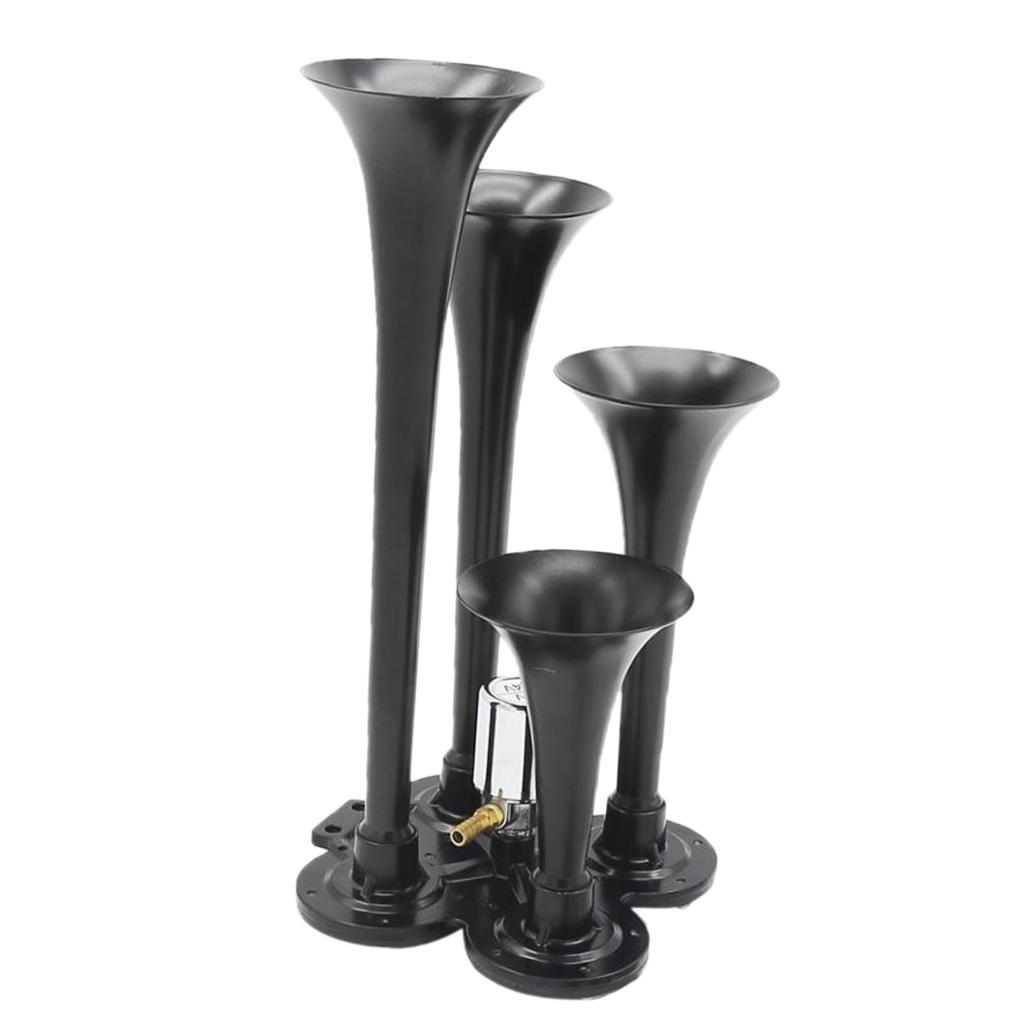 12V/24V Car Truck Boat 4 Trumpet Train Air Horn Set 150db for Air Compressor