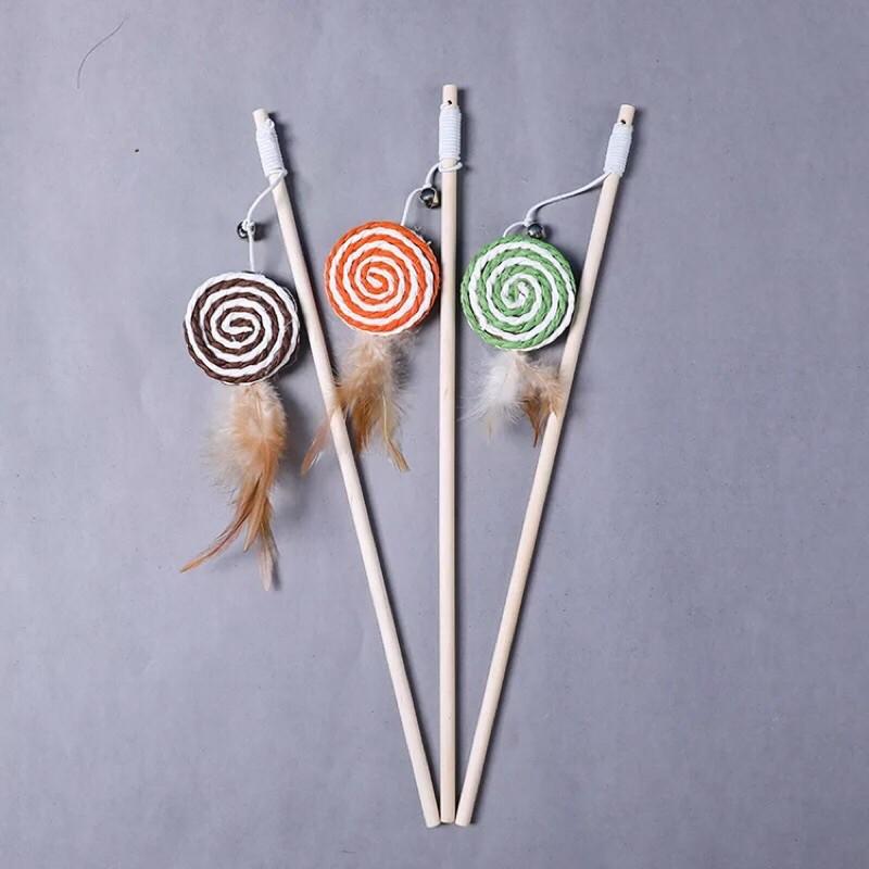 Đồ chơi cần câu nhiều màu sắc cho mèo
