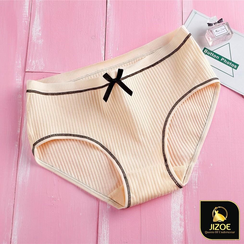 COMBO 10 Quần lót nữ cotton tăm tre thông hơi nơ dễ thương giá rẻ đẹp thời trang JIZOE COB12-10