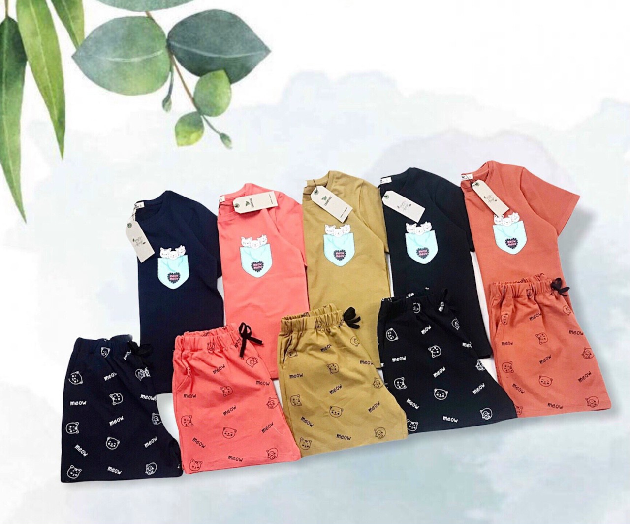 Đồ Bộ Đùi Cực Xinh, Hàng Bao Đẹp, Chất Thun Cotton 100%,