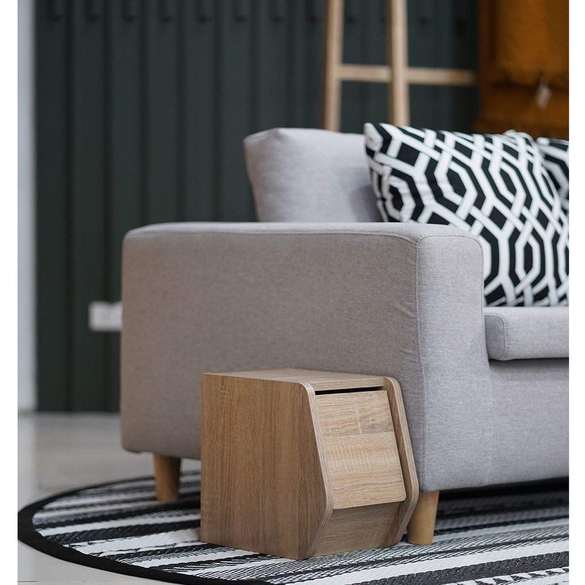 SB Furniture, Looms, Jayden-B Open Box, Solid Oak Color, W20xD30xH30 cm.