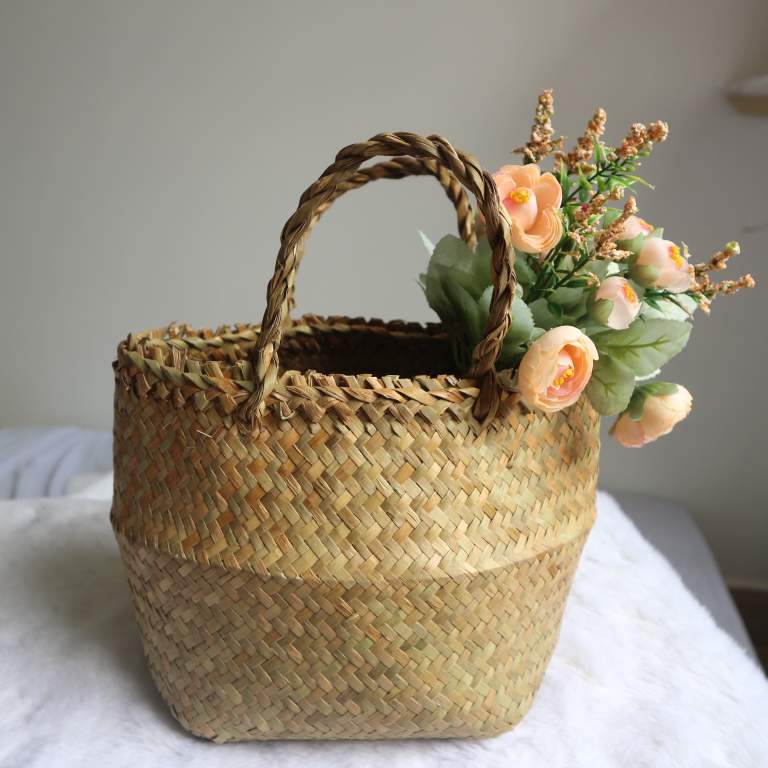 Giỏ Đệm Tròn Đựng Hoa, Đựng Trái Cây Trang Trí - Cổ Điển - Thiên Nhiên