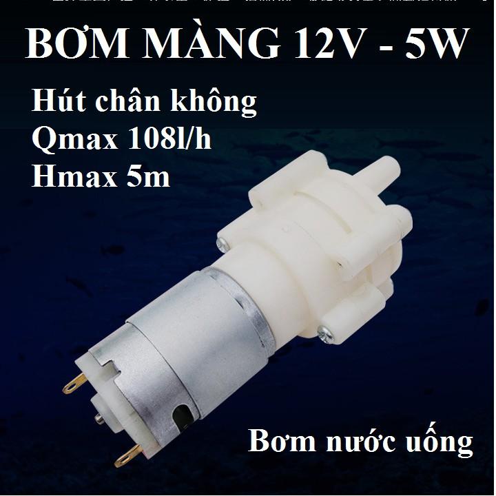 Bơm màng 12v Động cơ 555 - 10 lít khí / phút