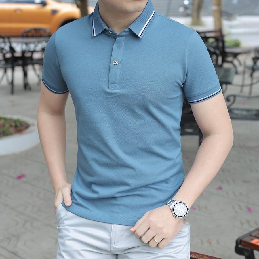 Áo Thun Nam Polo Ngắn Tay Cổ Trụ Vải Polo Co Giãn 4 Chiều Cao Cấp Sang Trọng Và Lịch Lãm