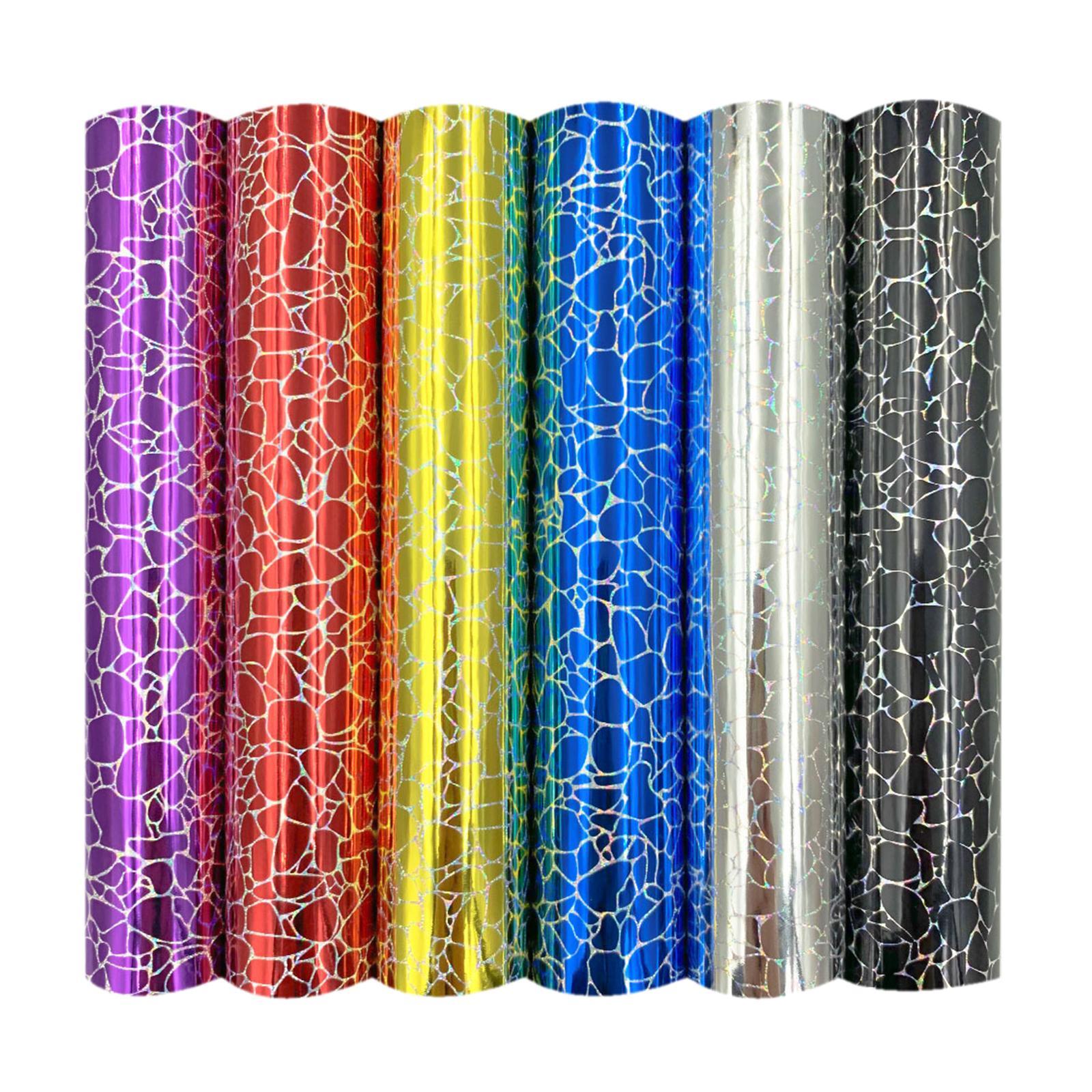 6pcs Holographic  Permanent HTV Adhesive Vinyl DIY  Letters