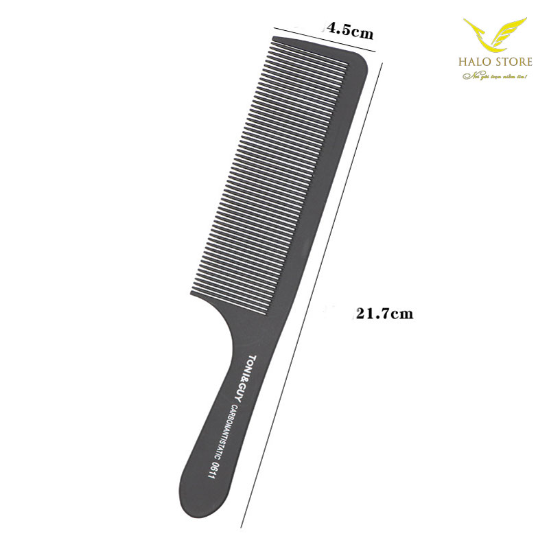 Lược Cắt Tóc Nam Bản To Carbon Toni&Guy 0611 Kích Thước 22x4,5 Cm Lược Mỏng - Màu Đen