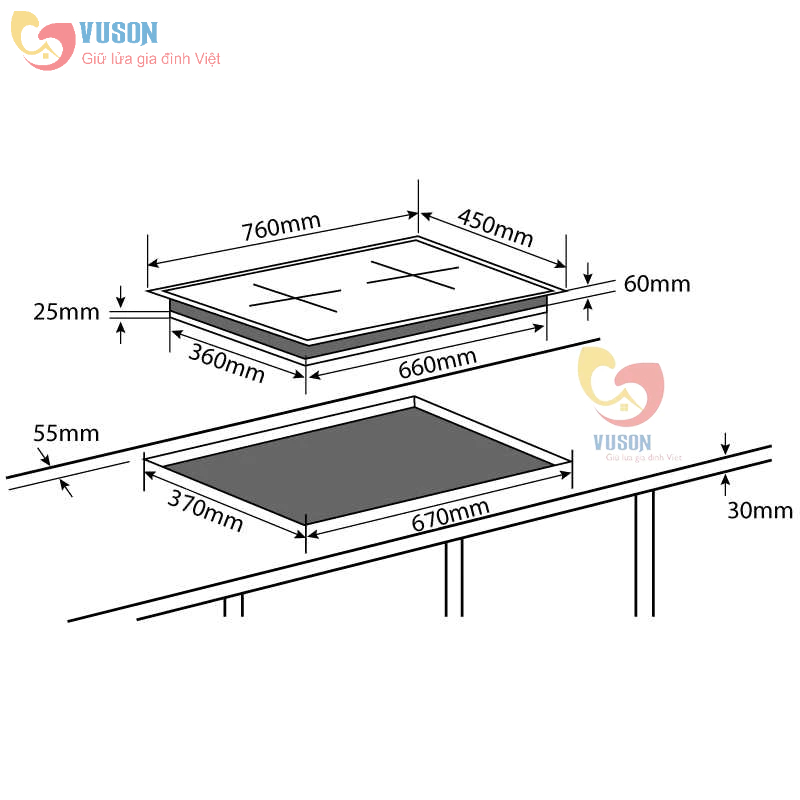 Bếp từ đôi Chefs EH-DIH893 - Hàng chính hãng