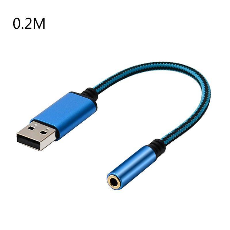 Dây cáp chuyển đổi tai nghe HSV 0.2m/1m 2In1 USB sang 3.5mm cho máy tính