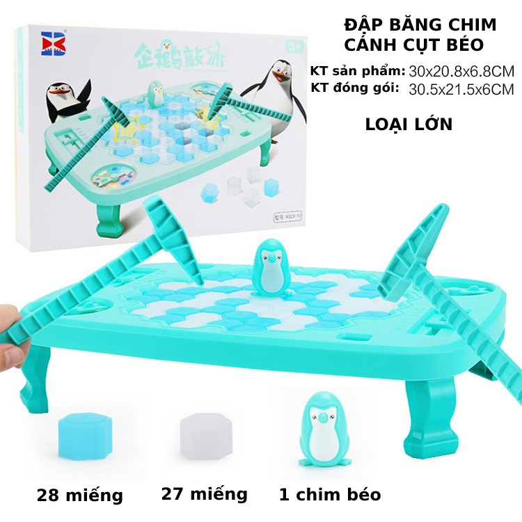 [Có sẵn] Trò Chơi Đập Băng Bẫy Chim Cánh Cụt, Bộ Đồ Chơi Đập Khối Đá Cứu Chim Cánh Cụt