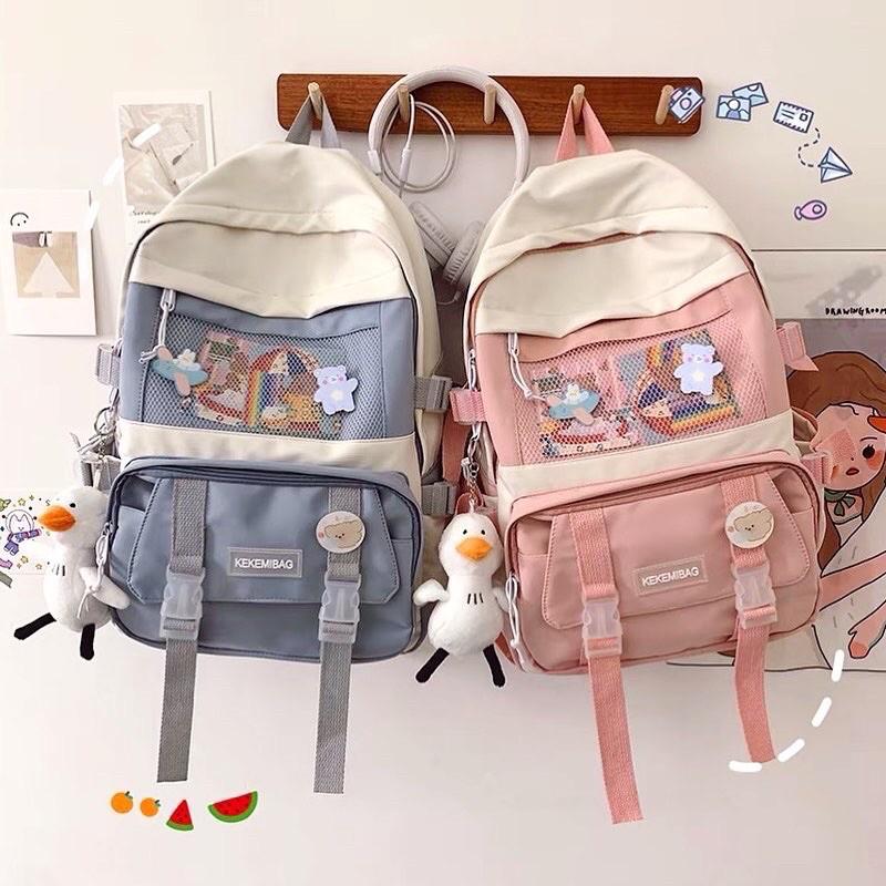Balo Kekemibag thời trang dày dặn chống nước, đựng vừa laptop 15,6inch - Tặng quà