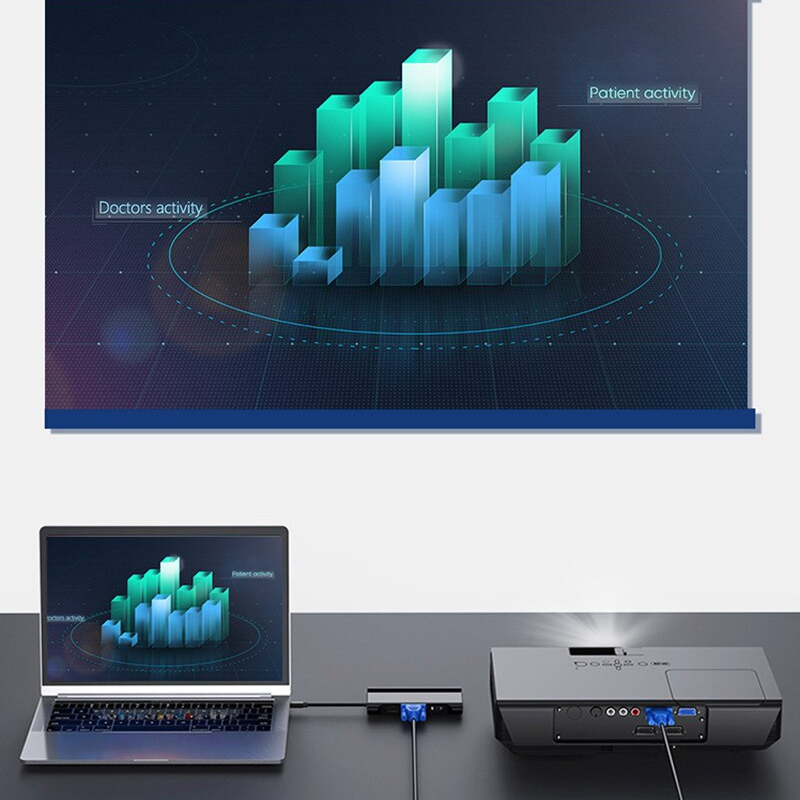 ROGTZ HUB Kiêm Dock USB-C qua Type-C/HDMI/VGA/LAN/3 Cổng USB 3.0 Hỗ Trợ Power Delivery