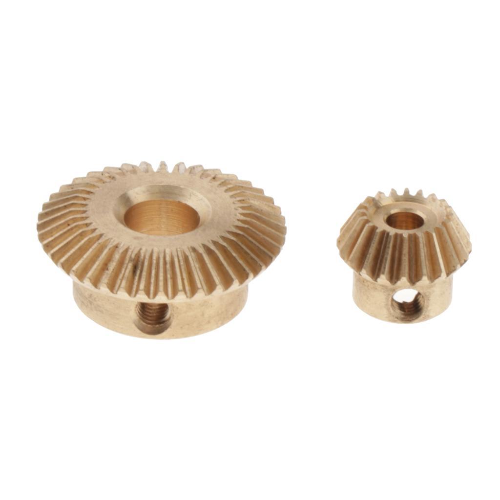 2set/ 4pcs 0.5 Modulus Brass Bevel Gear 20 40Tooth 3 6mm Diameter Inner Hole