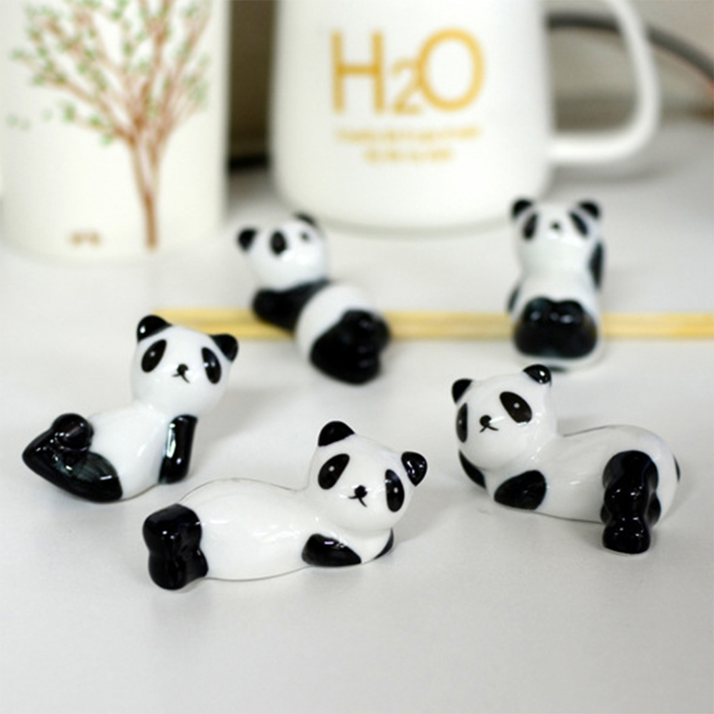 Combo 6 gác đũa bàn ăn gốm sứ hình gấu trúc