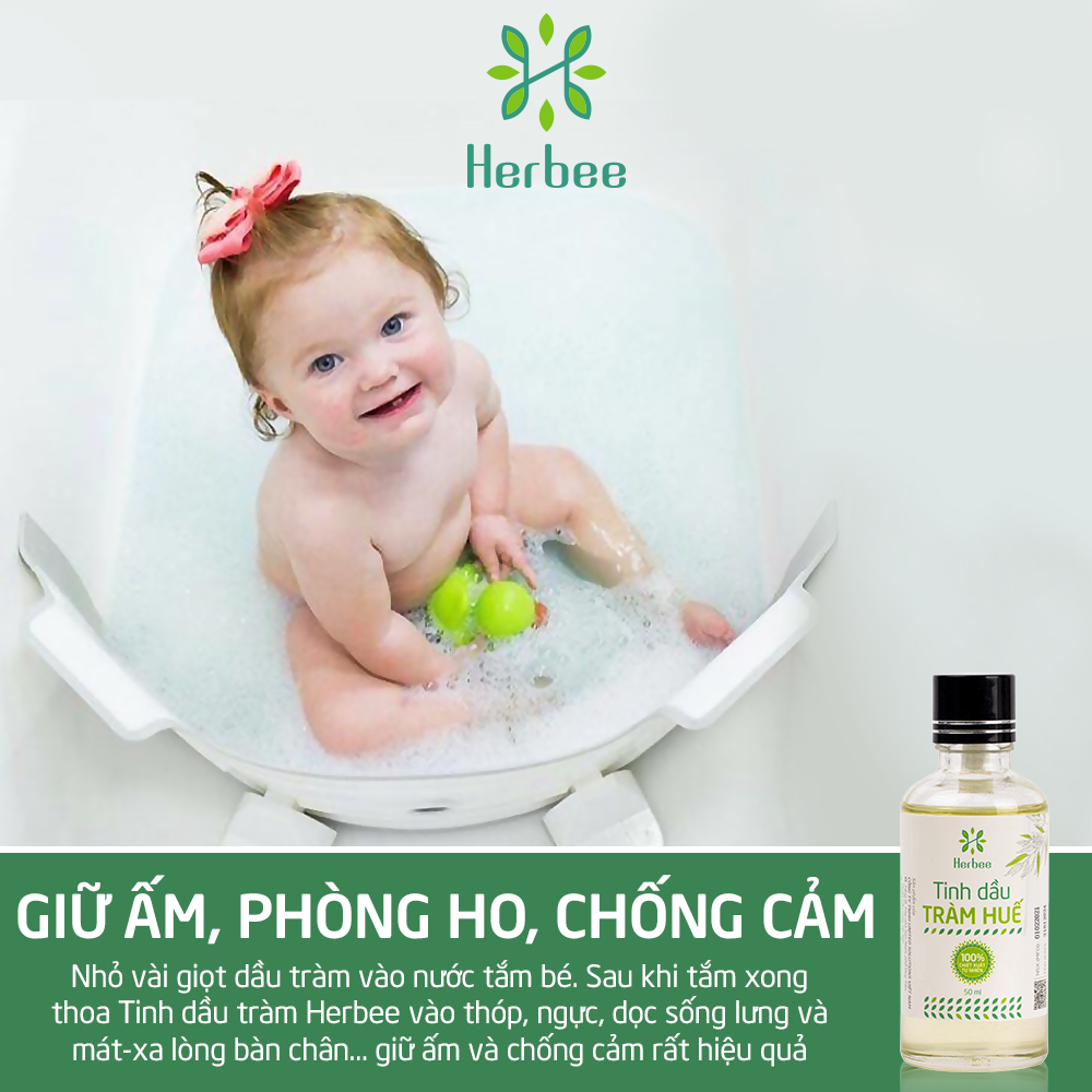 Tinh Dầu Tràm Herbee , Dầu Tràm Nguyên Chất, Giữ Ấm Cơ Thể Khi Trời Lạnh, Chiết Xuất 100% Từ Lá Tràm Gió Huế
