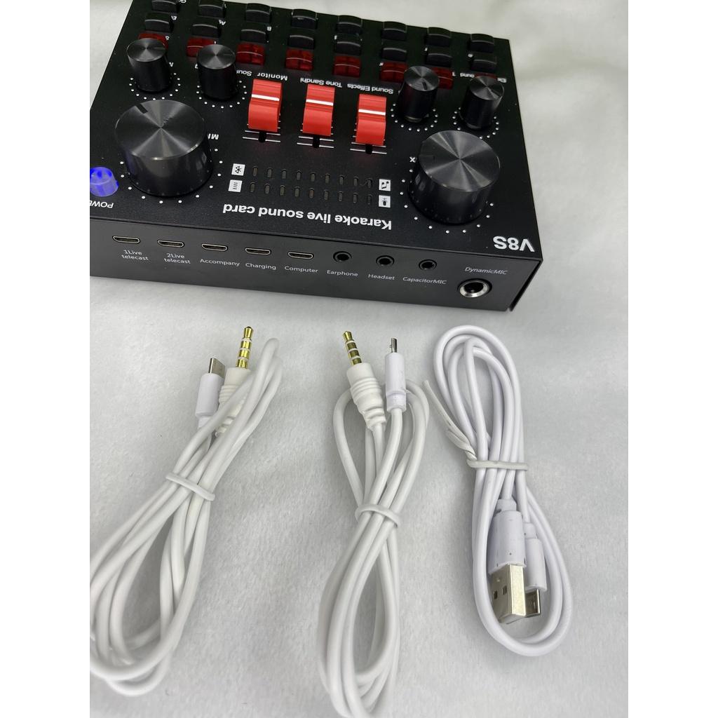 Sound Card V8S Tích Hợp Bluetooth. Chế Độ Autotune, Giả Giọng Người Già Trẻ Em,Dễ Dàng Sử Dụng. Bảo Hành 12 Tháng