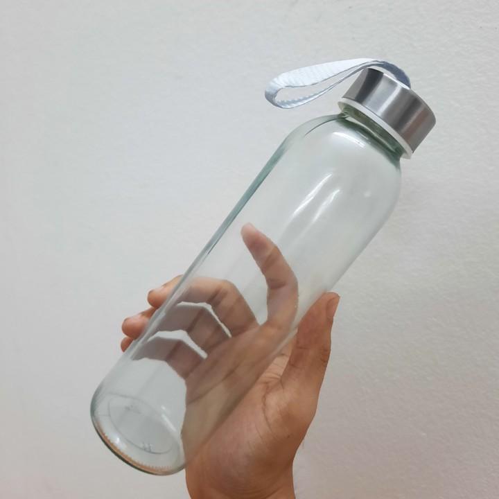 Bình đựng nước thủy tinh trơn loại 500ml bảo vệ môi trường