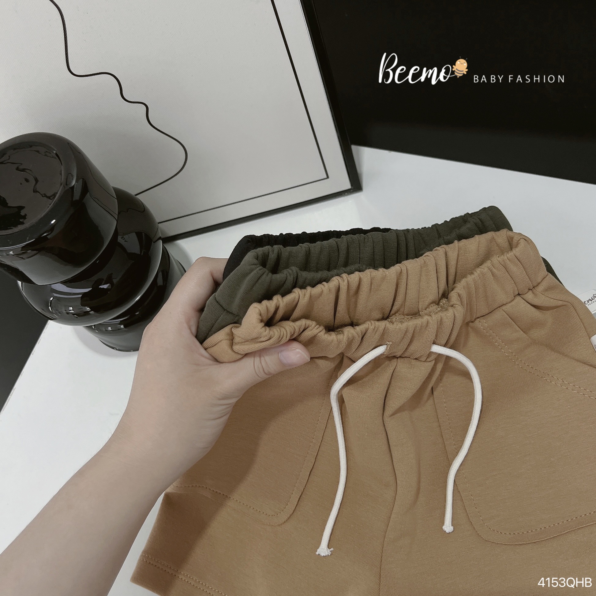 Quần short bé trai size đại 1-6 tuổi họa tiết túi và dây vải cotton mềm co giãn kiểu dáng khỏe khắn thời trang