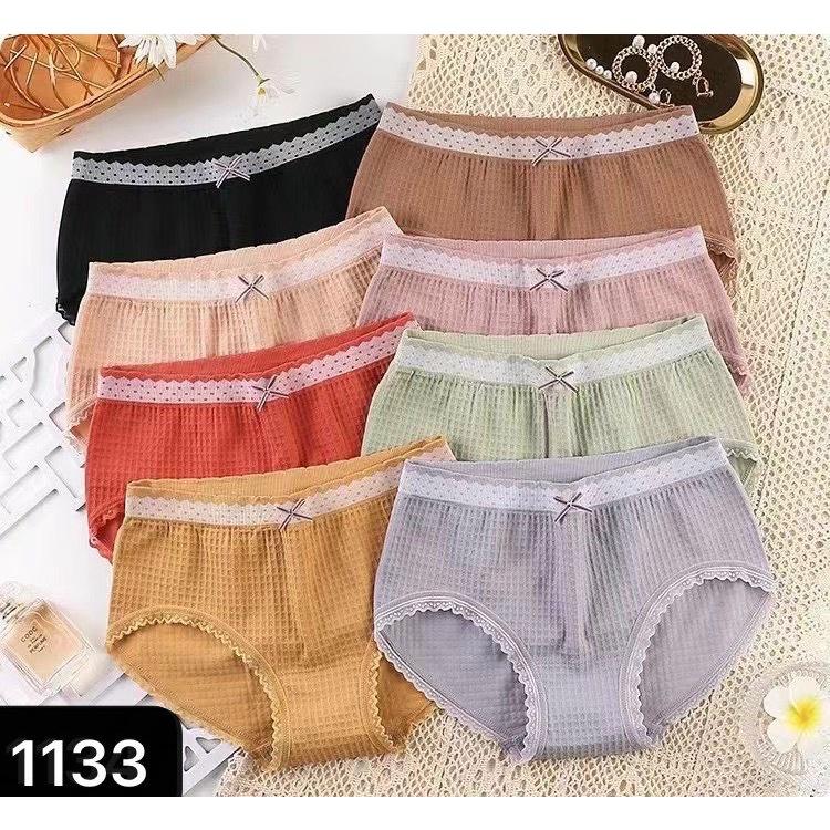 Combo 5 Quần Lót Cotton Tăm Viền Kẻ Phối Nơ Cao Cấp 028