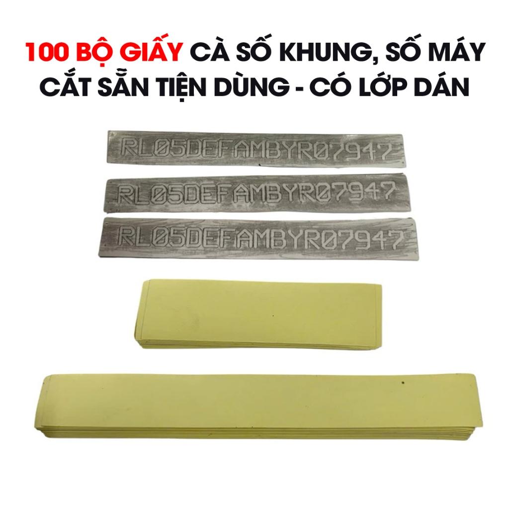 100 Bộ Giấy Cà Số Khung Số Máy Ô Tô Xe Máy Cắt Sẵn Tiện Dùng 2 Lớp Dán Dễ Dùng – 100 Bộ/Gói