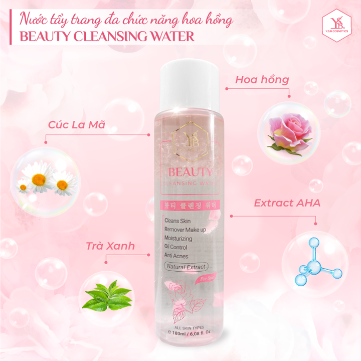 Nước tẩy trang đa chức năng Hoa Hồng BEAUTY CLEANSING WATER