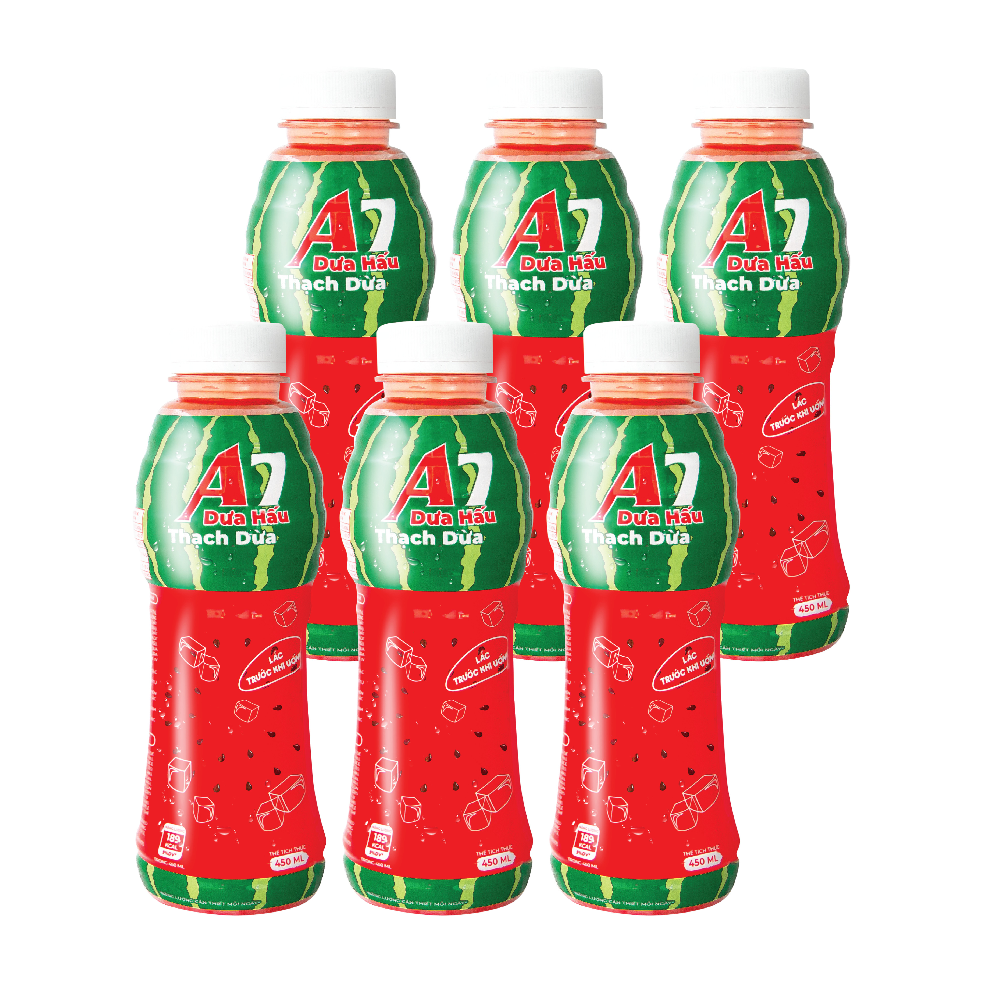 Nước Dưa Hấu Thạch Dừa A7 Chai 450ml - Thùng 24 Chai