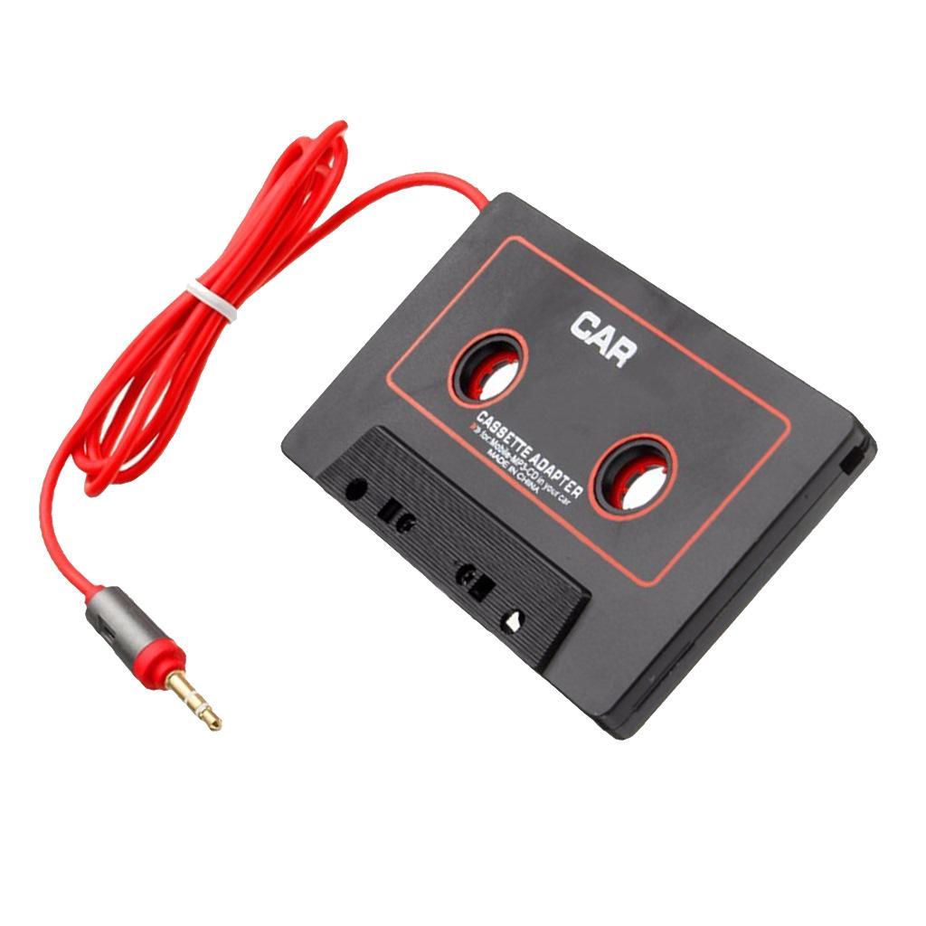 2x 3.5mm Jack Stereo to Car AUX Audio Cassette Tape Adapter Converter Black