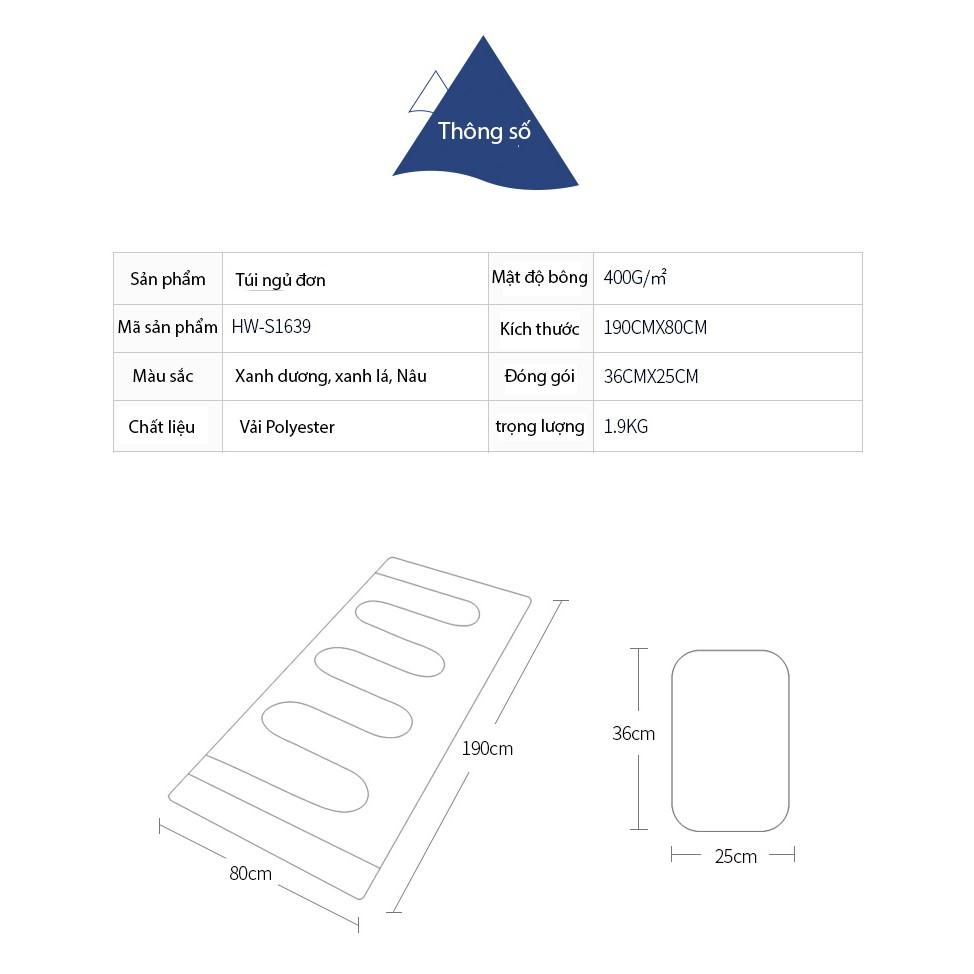 Túi ngủ đơn, túi ngủ văn phòng, túi ngủ du lịch  Hewolf-S1639