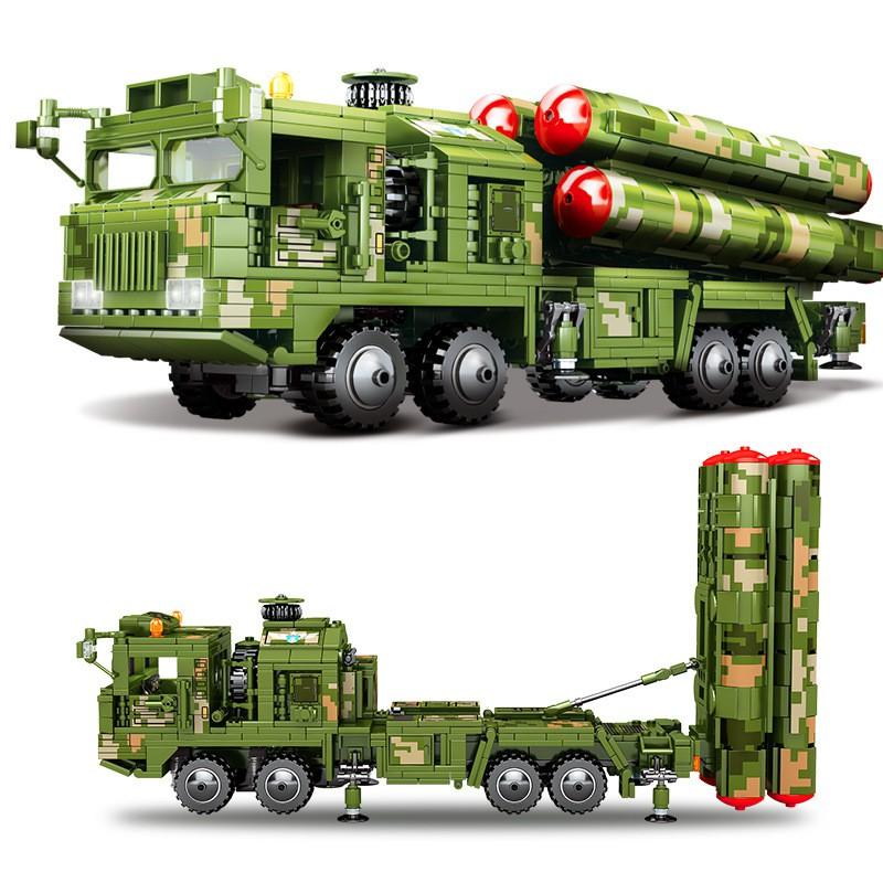 Đồ chơi lắp ráp Xe phòng tên lửa tầm xa - Sembo Block 105768 Hongqi 9 Long-range Air Defense Missile Car