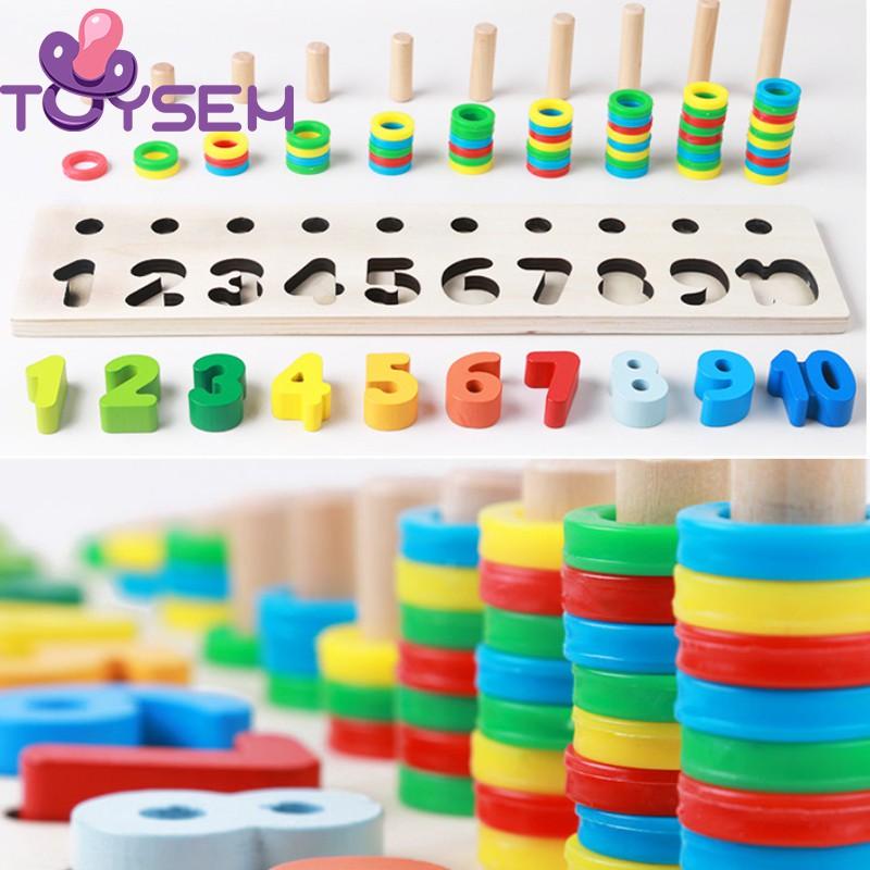 Đồ chơi bảng gỗ xếp ghép hình ghép số 2 dòng tập đếm - Quà tặng sinh nhật học số đếm cho trẻ em
