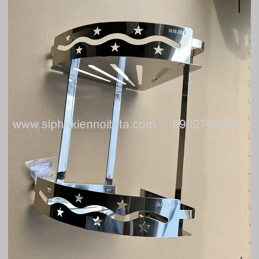 Kệ Góc Nhà Tắm 2 Tầng Inox 304