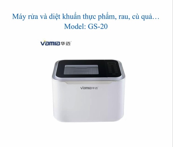 Máy rửa và diệt khuẩn dùng cho thực phẩm, rau củ quả HM-GS20 với 3 chức năng trong 1 tích hợp Sóng siêu âm, Ozone, Plasma