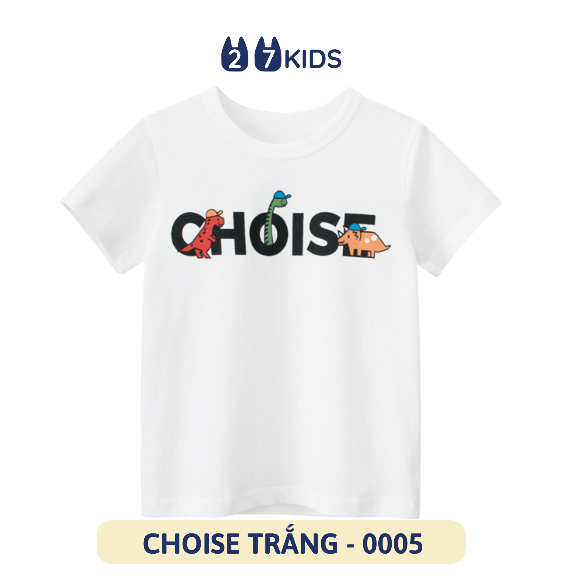 Áo thun bé trai ngắn tay 27Kids áo cộc nam 100% Cotton cho trẻ từ 2-10 tuổi BSTS9