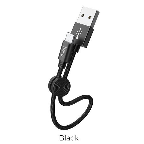 Cáp sạc ngắn bọc dù hoco x35 Micro usb dây dài 25cm 2.4a - dây sạc cho pin sạc dự phòng andorid cho samsung xiaomi ...vv giao mầu ngẫu nhiên - hàng chính hãng