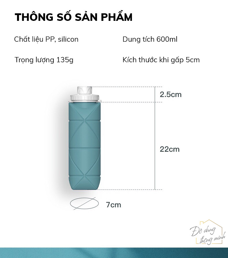 Bình Nước xếp nhỏ đi du lịch Silica Gel