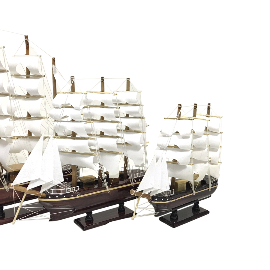 Mô hình du thuyền gỗ Atlantic dài 67cm gỗ tự nhiên, mô hình thuyền buồm trang trí, quà tặng khách hàng đối tác, quà tặng