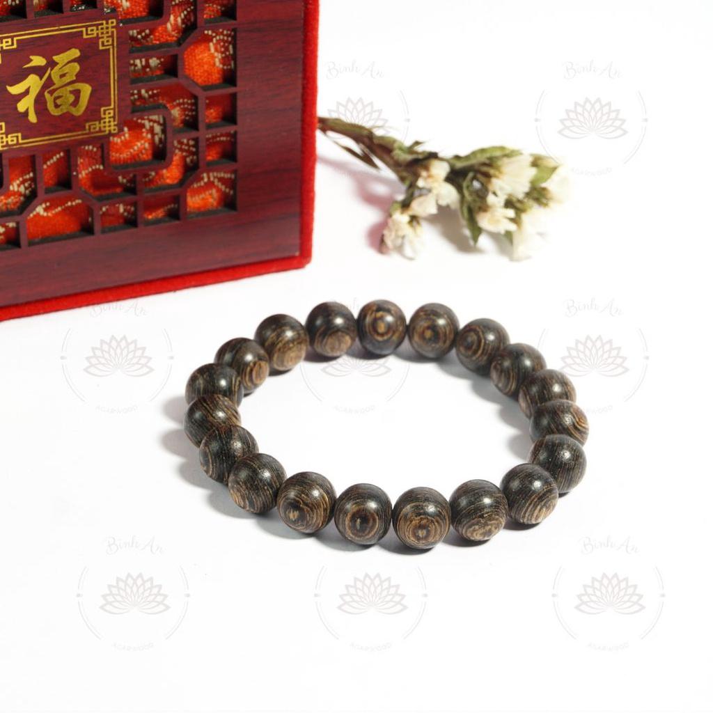 Vòng Tay Trầm Hương Tròn Đơn Sánh Chìm Nước- Trầm Hương Tự Nhiên - Trầm Việt- Size Nam Nữ.