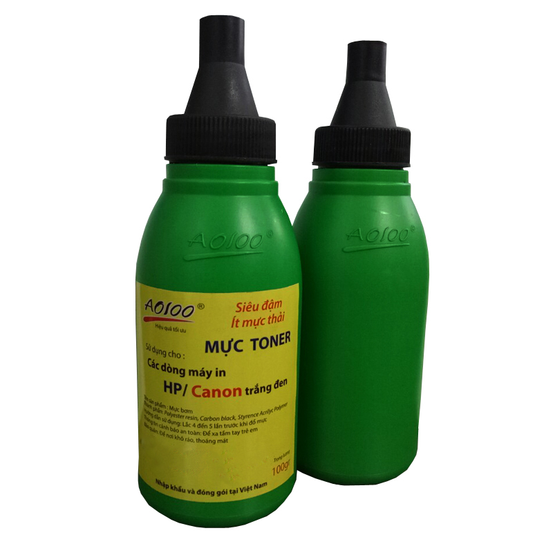 Combo 5 chai mực in laser AO 100 siêu đậm ,ít mực thải 78100-100gr