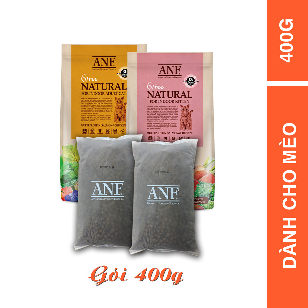 [ 400gr ] - Thức ăn Organic dành cho mèo trưởng thành ANF 6FREE