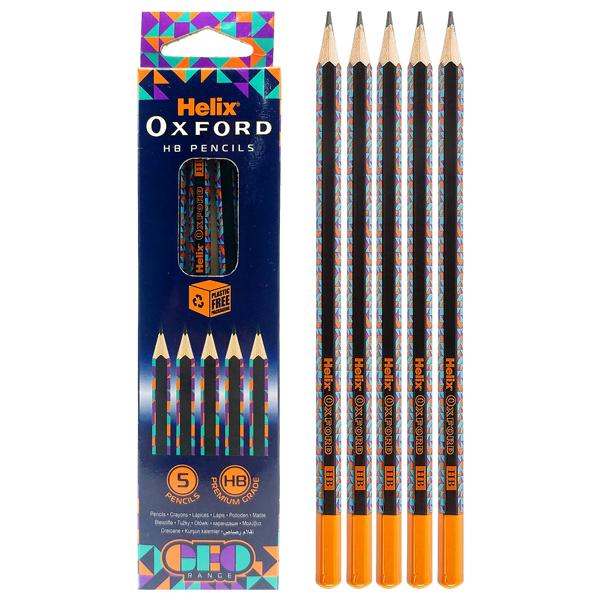 Hộp 5 Bút Chì Gỗ HB Oxford Geo - Helix 856204