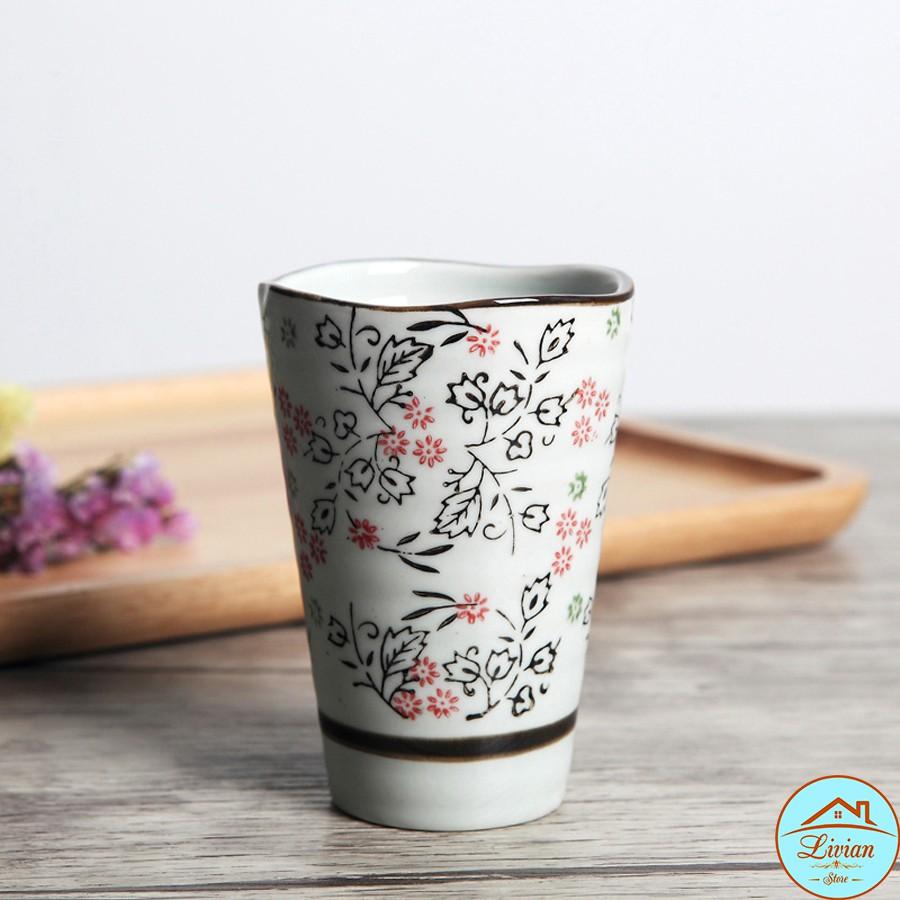 Bộ 5 cốc sứ uống trà 300ml phong cách Nhật bản - kèm hộp quà tặng